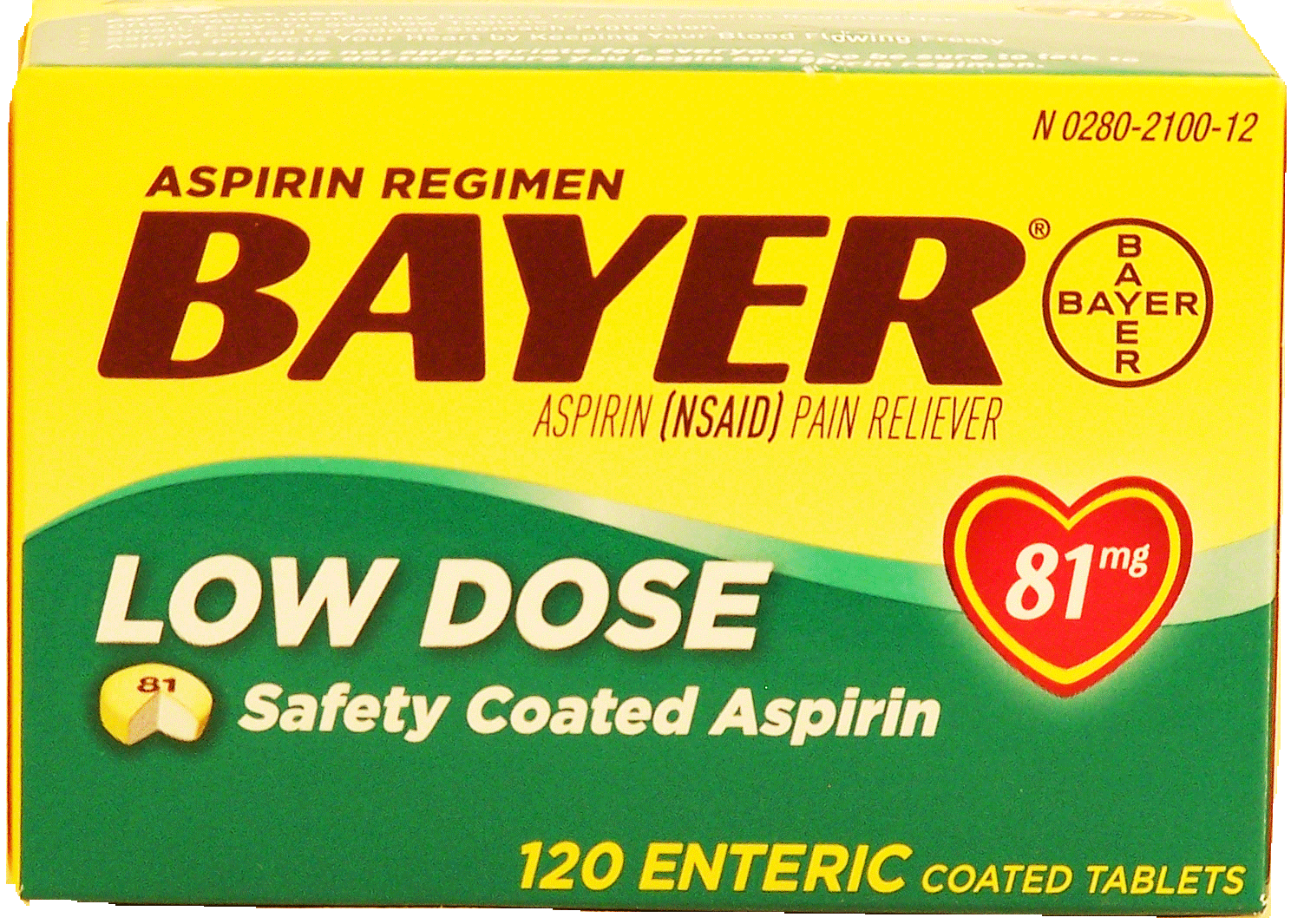 Bayer Low Dose aspirin regimen, enteric coated tablets, 81 mg Full-Size Picture